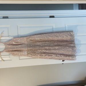 Shoshanna light pink and silver halter dress, size 2